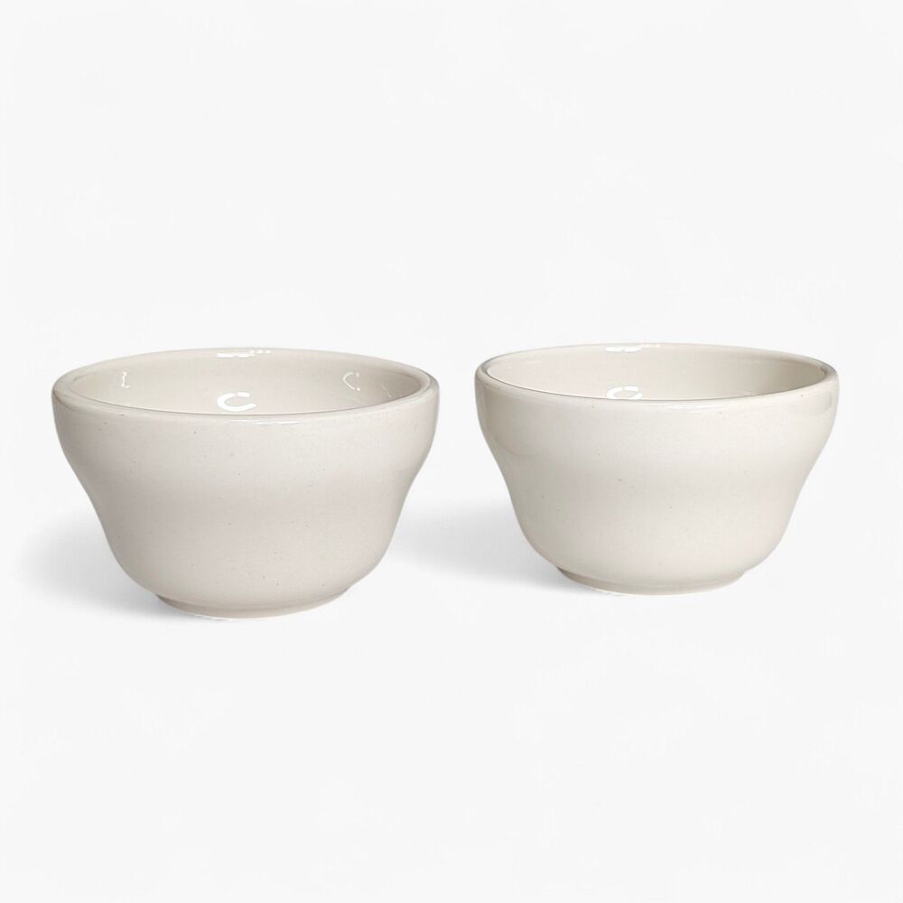 2 Homer Laughlin Best China Small White Bowl Set 5 oz Vintage Ceramic Vitrified